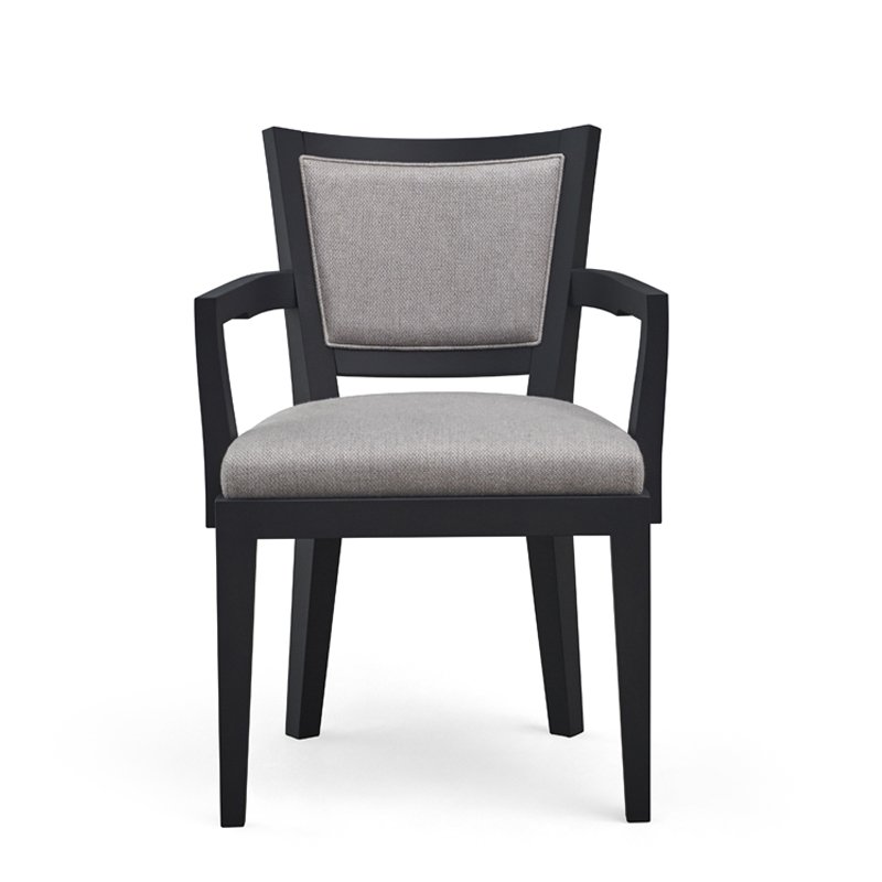 Caffè is a wooden dining chair, with straw backrest and fabric or leather seat, from Promemoria's catalogue | Promemoria