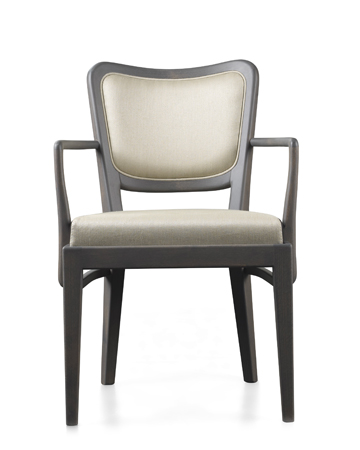 Pepita is a wooden dining chair with fabric or leather seat, from Promemoria's catalogue | Promemoria