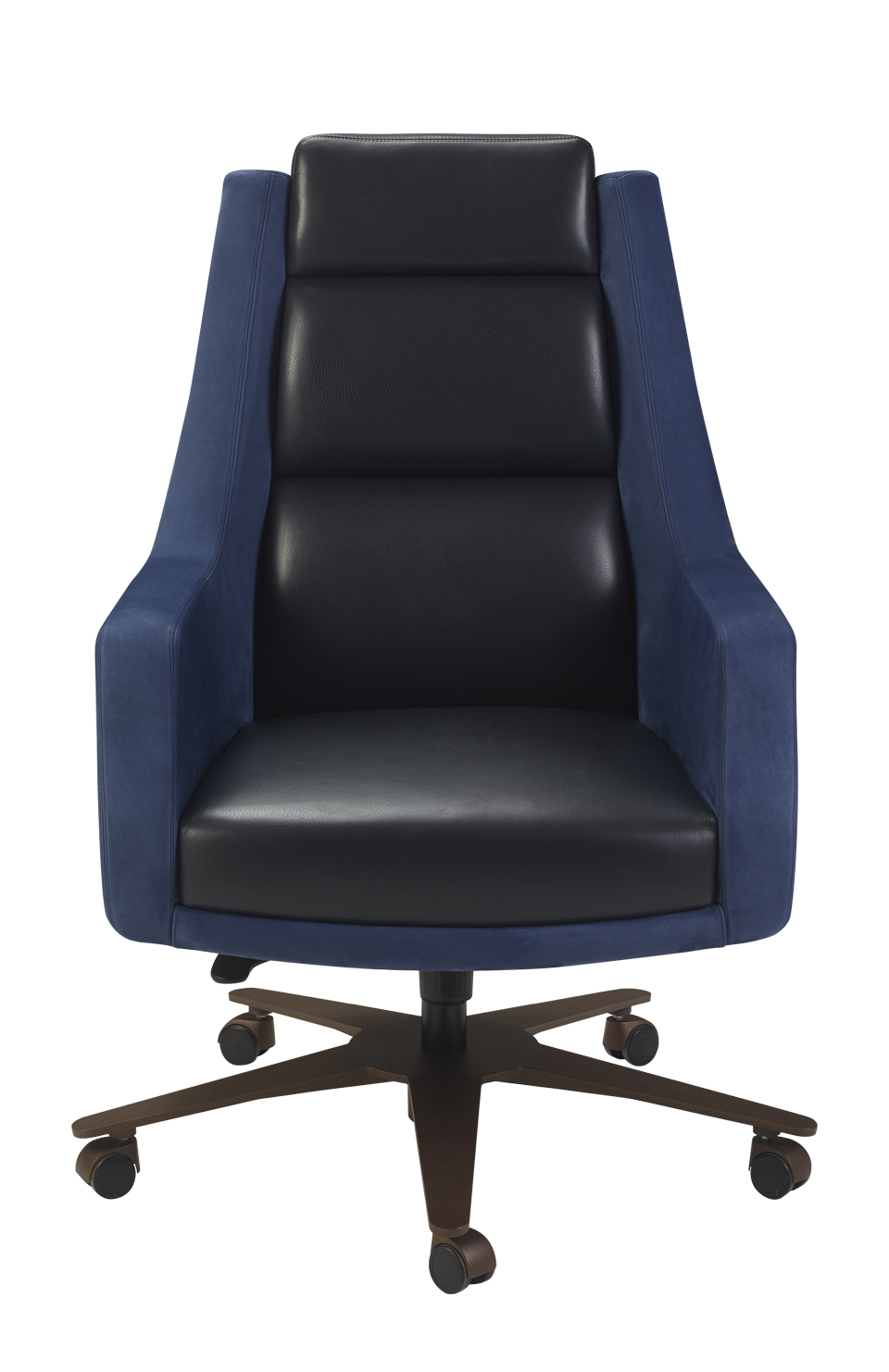 https://promemoria.freetls.fastly.net/mediaKate%20is%20an%20office%20chair%20with%20a%20metal%20base%20covered%20in%20leather%20and%20fabric,%20from%20Promemoria's%20Amaranthine%20Tales%20collection%20|%20Promemoria