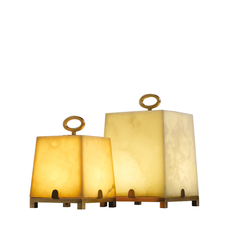 Karina is a table LED lamp in bronze or onyx, from Promemoria's catalogue | Promemoria