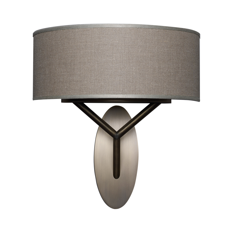 Nagoya is a wall bronze lamp with a linen, cotton and silk shade with handmade edge, from Promemoria's Capsule Collection by Bruno Moinard | Promemoria