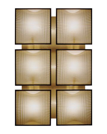 Teresa铜质组合式壁灯采用钢化玻璃灯光漫射器，灯罩以亚麻、纯棉面料或丝绸制成，请参见Promemoria产品目录|Promemoria。