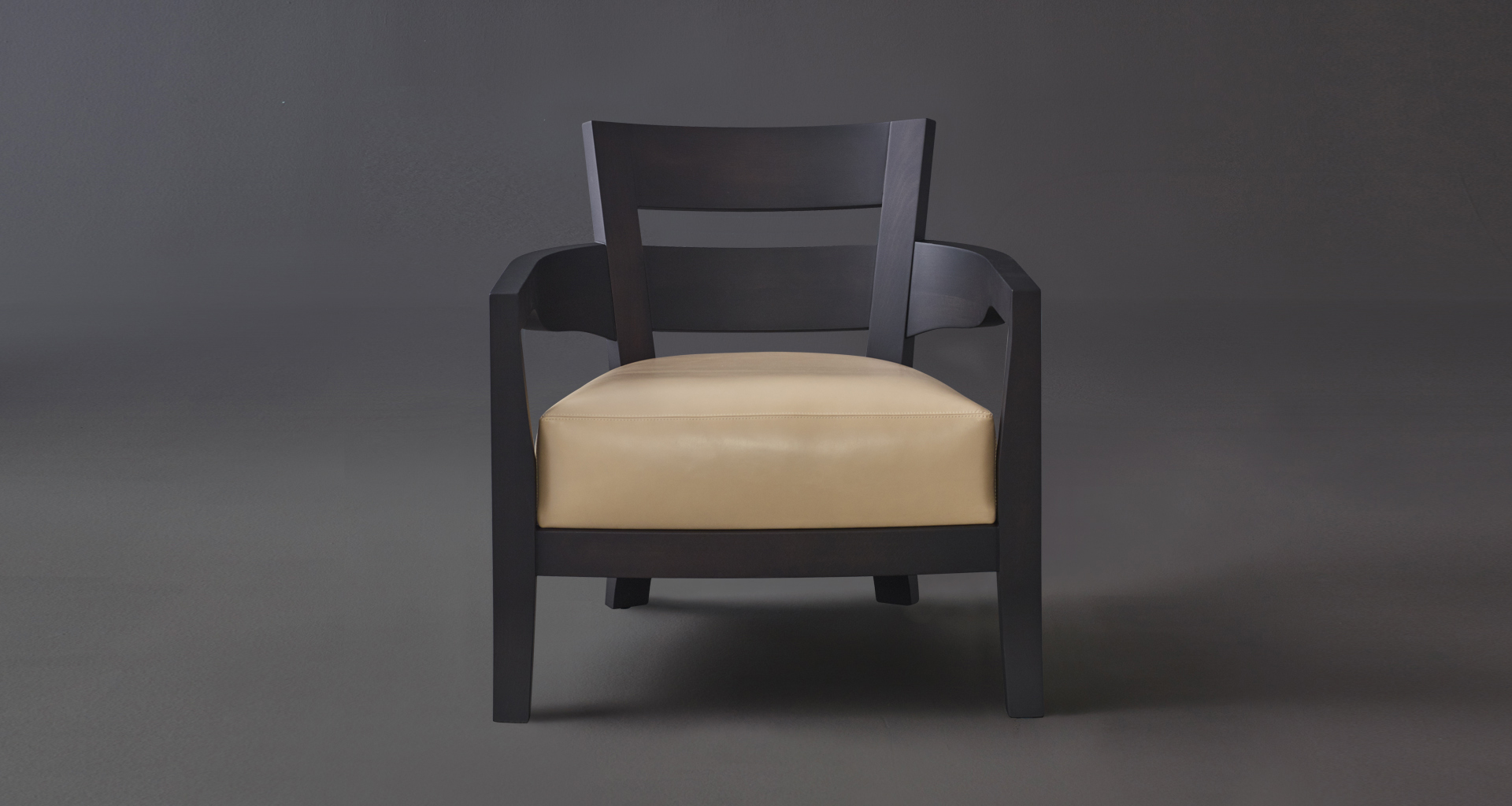 Africa is a wooden armchair covered in fabric or leather, from Promemoria's catalogue | Promemoria