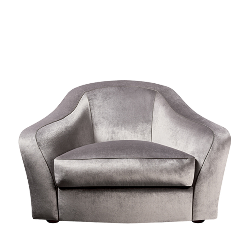 Fiore di Loto is an armchair for two covered in fabric or leather, from Promemoria's catalogue | Promemoria