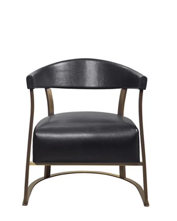 Rachele is a bronze armchair covered in leather, from Promemoria's catalogue | Promemoria