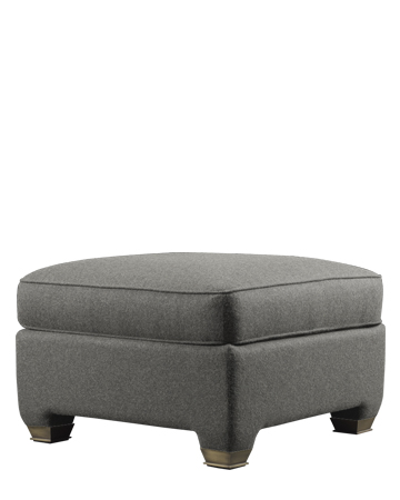 Augusto is a pouf covered in leather or fabric, from Promemoria's catalogue | Promemoria