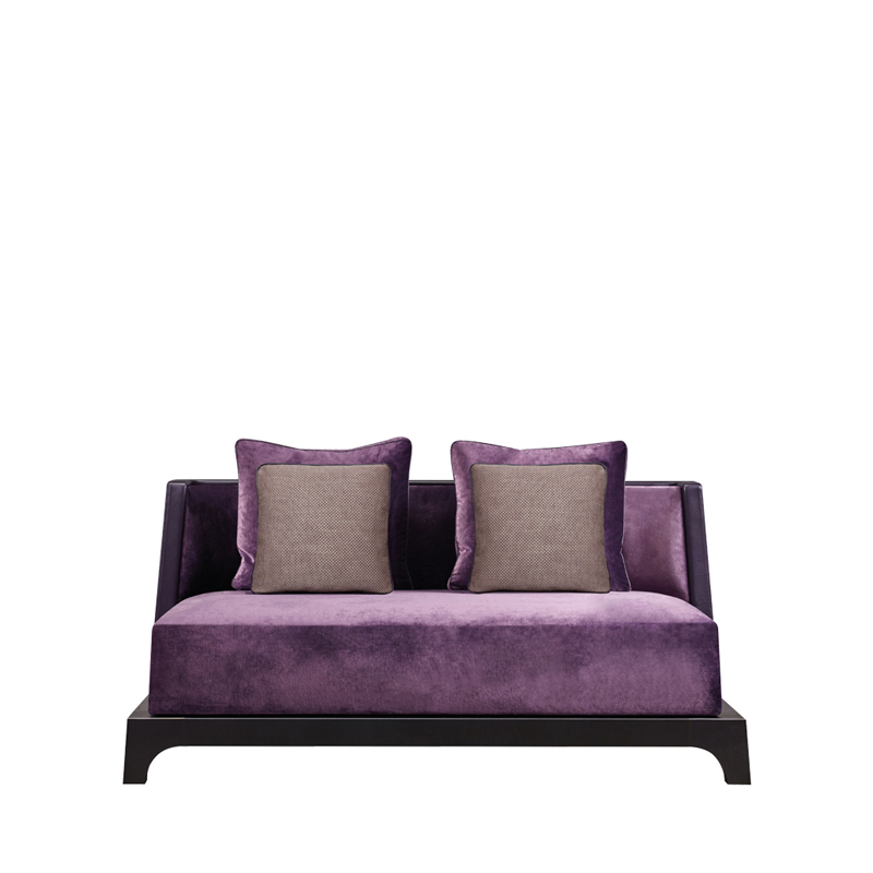 Eaton is a sofa with a wooden or bronze base covered in fabric, from Promemoria's The London Collection | Promemoria