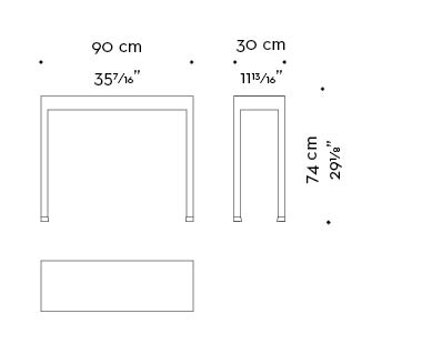Dimensions of Gong, a bronze console from Promemoria's catalogue | Promemoria