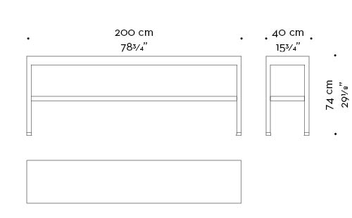 Dimensions of Gong, a bronze console from Promemoria's catalogue | Promemoria