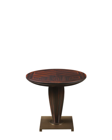 Bassano is a wooden small table with a bronze base from Promemoria's catalogue | Promemoria