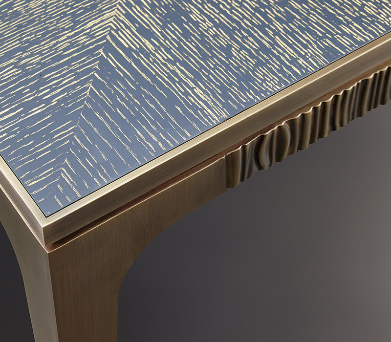 Bronze details of Lowndes, a bronze small table from Promemoria's The Londong Collection | Promemoria