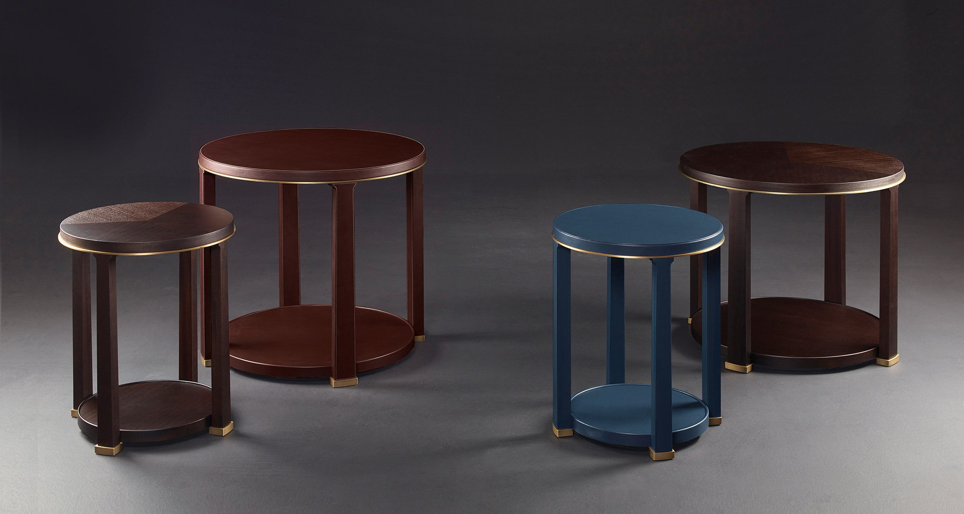 Momus is a wooden small table and gueridon with bronze base and profile, from Promemoria's Night Tales collection | Promemoria