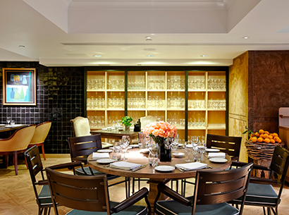 Dining room of the Novikov restaurant in London furnished with Promemoria | Promemoria